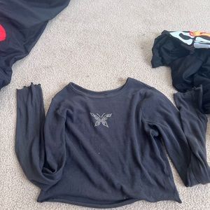 (5 SHIRTS BUNDLE) 5 long sleeve crop top bundle